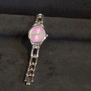 Fossil F2 Watch Women OS Silver Pink Dial ES-9465 Stainless Steel Jewelry